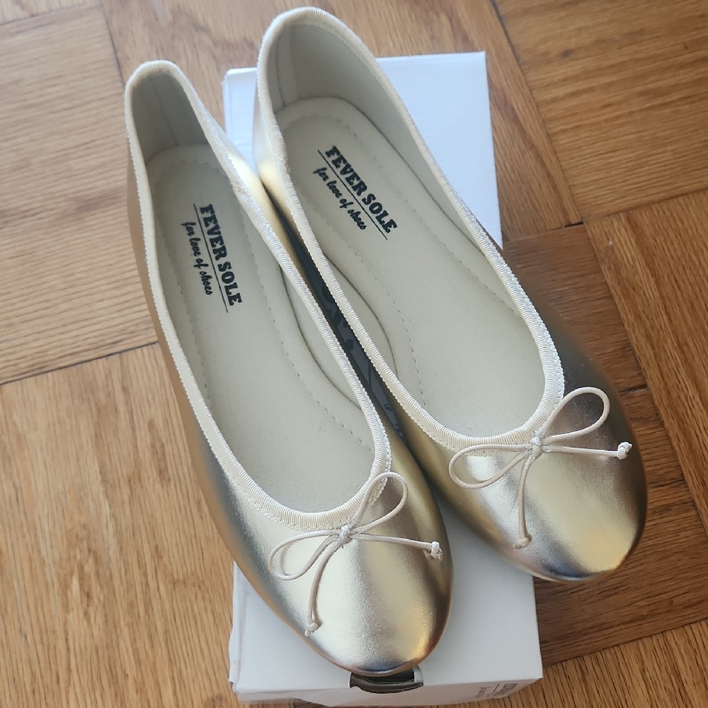 Metallic Gold Ballet Flats
